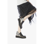 All Black Womens Flatform Jungle Tread Booties Black Zebra Size 10M
