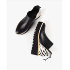 All Black Womens Flatform Jungle Tread Booties Black Zebra Size 10M