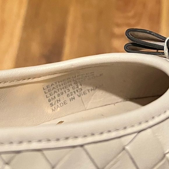 Tory Burch Woven “Love Tory” Flats, size 8 New Cream Color