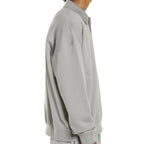 Fear Of God Essentials Logo Long Sleeve French Terry Polo Cement Gray Small