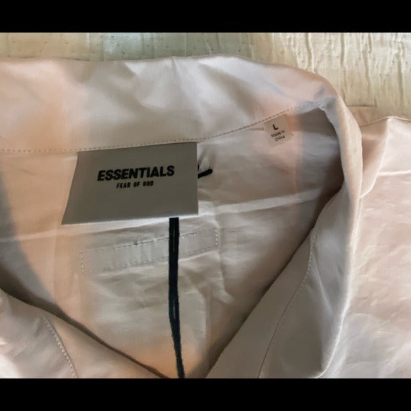 Fear of God Essentials Coaches Jacket STONE LARGE